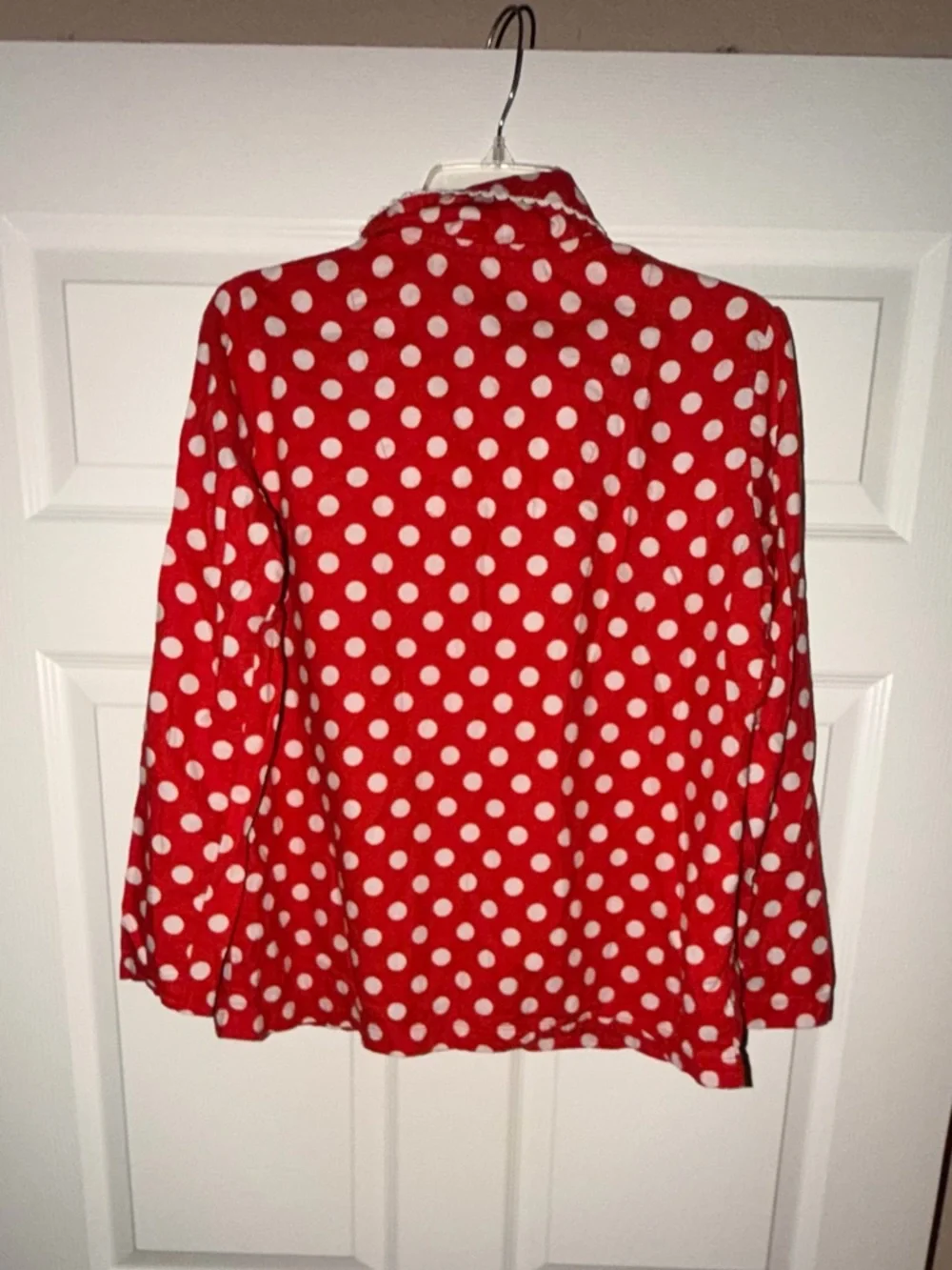 Victoria’s Secret Red Polka Dot Pajama Set M Medium Cozy Cute - Picture 5 of 12